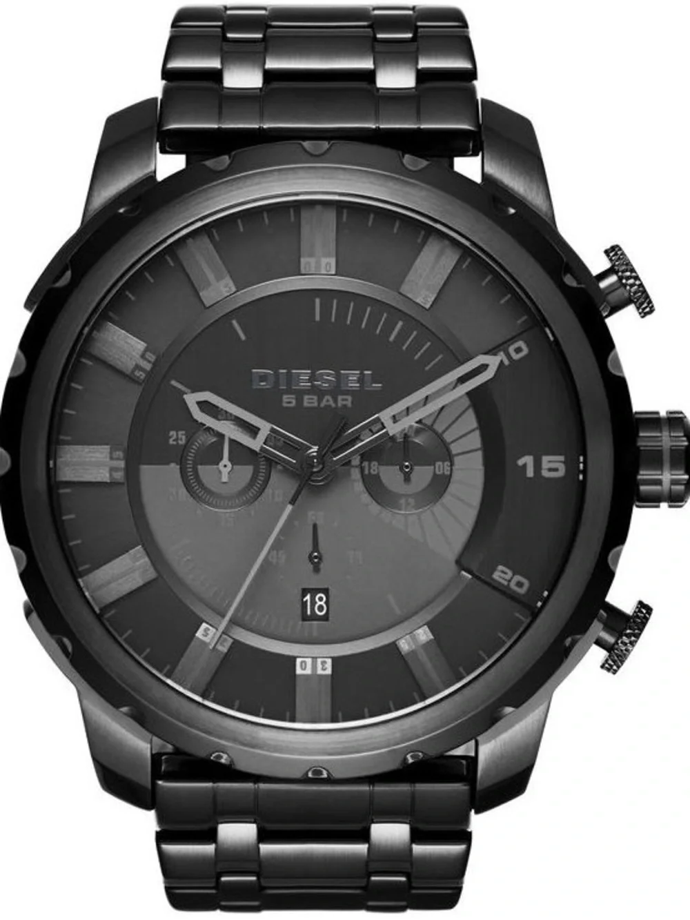 Diesel DZ4349 Analog Stainless Steel Black Dial Men's Stronghold 55 x 46mm Watch